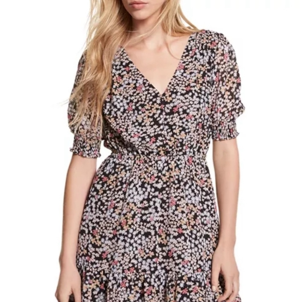 Michael Kors Floral Black Mini Dress
